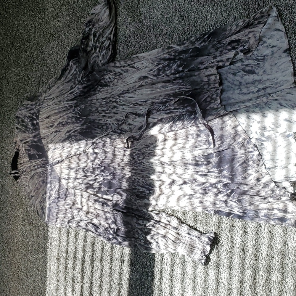 Silk gray  flowy  dress
